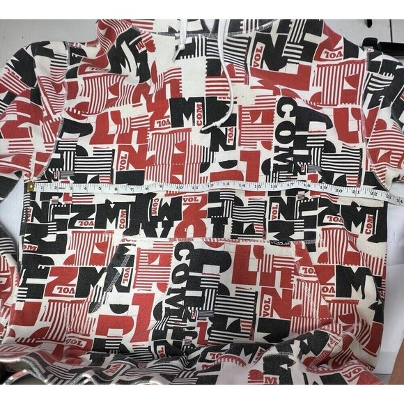 Vintage Volcom Hoodie Eastern Block RARE Med All Over Print Volcom Red Black Y2K - Picture 8 of 13